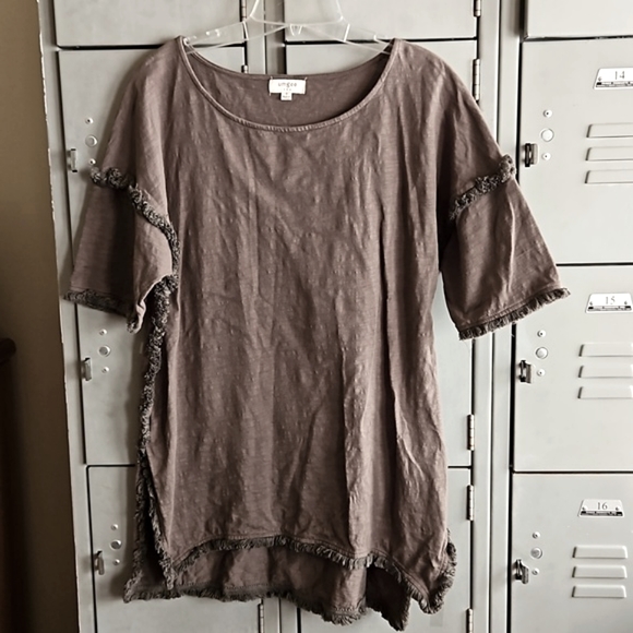 Umgee pullover knit top with fringe trim - Picture 8 of 11